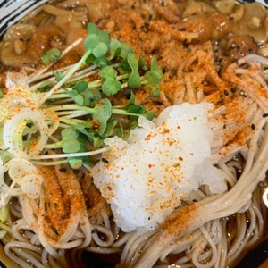 納豆オクラなめこ冷やしぶっかけ蕎麦⭐